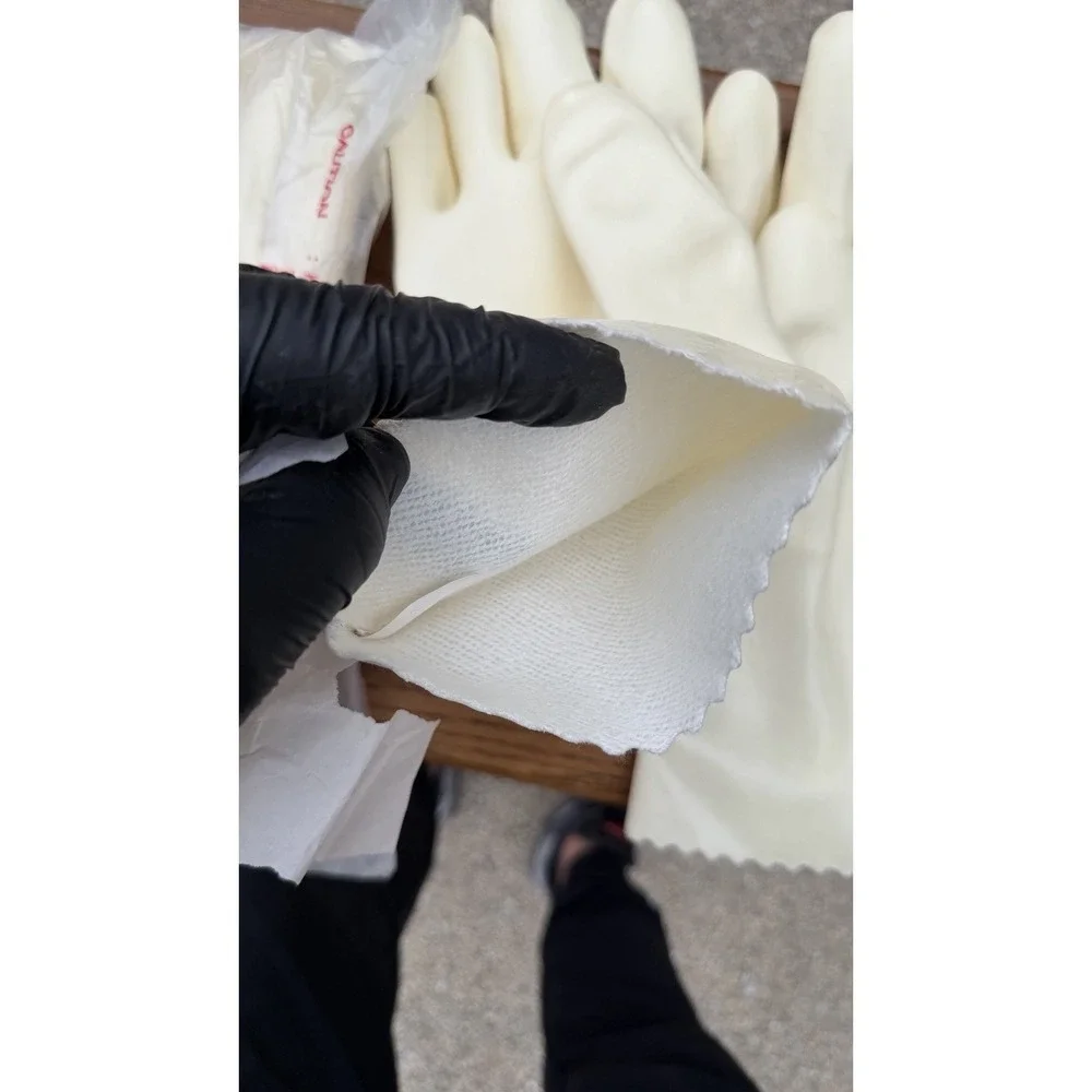 New Fleece‎ Lined Rubber Cleaning Gloves Household Kitchen Pair